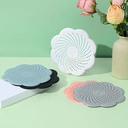 bloomguard silicone drain hair catcher – flower-shaped sink strainer cover for kitchen & bathroom