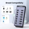 UGREEN 7Port USB 30 Hub With Individual Switches Power Adapter 3