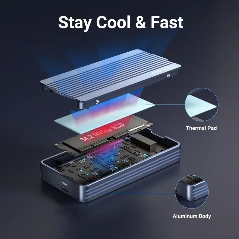 Acasis 40Gbps Thunderbolt NVMe SSD Enclosure For MacBook IPad Pro 1