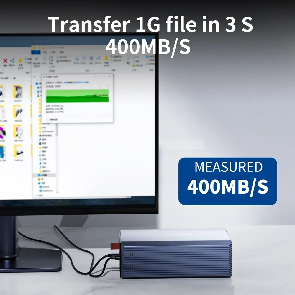 Acasis Dual Bay RAID Hard Drive Enclosure 60TB SATA To USB Dock 3