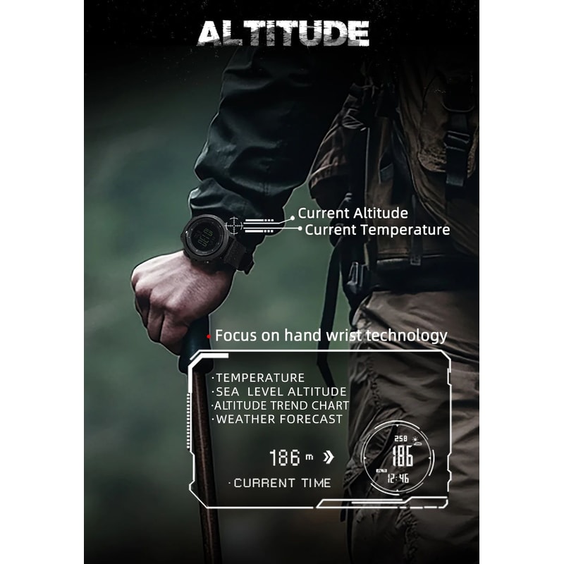 NORTH EDGE APACHE46 Outdoor Sports Watch With Altimeter Barometer Compass 1