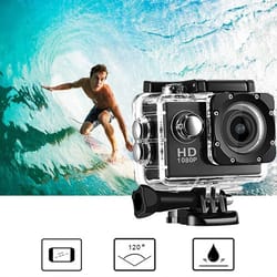 waterproof underwater action camera for sports, diving & riding