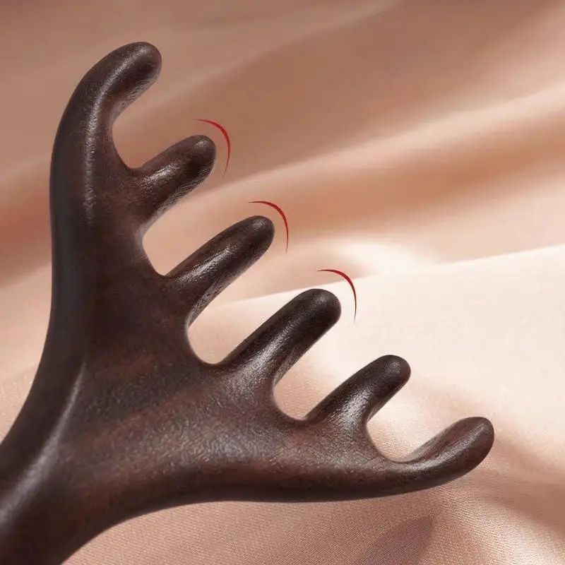 Wooden Meridian Head Massager Comb 6Claw AntiStatic Scalp Massage Tool For Circulation Relaxation 1