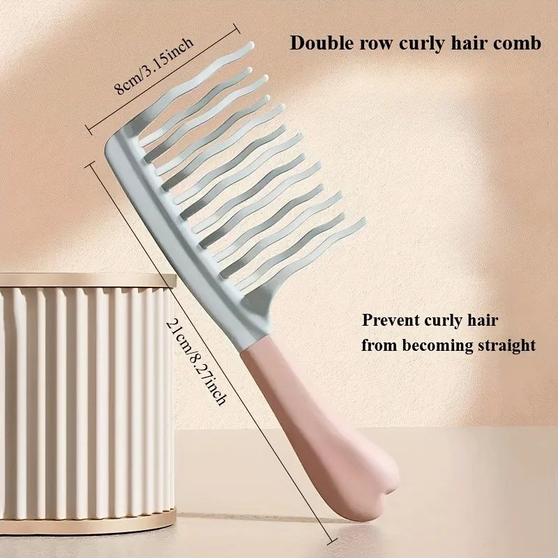 Dual WideTooth Curly Hair Comb Volumizing Wide Tooth Comb For Detangling Scalp Massage 0