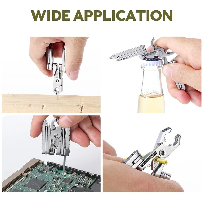 SWISS TECH 19in1 Multitool Pliers Compact EDC Pocket Tool For Camping Cycling Everyday Repairs 2