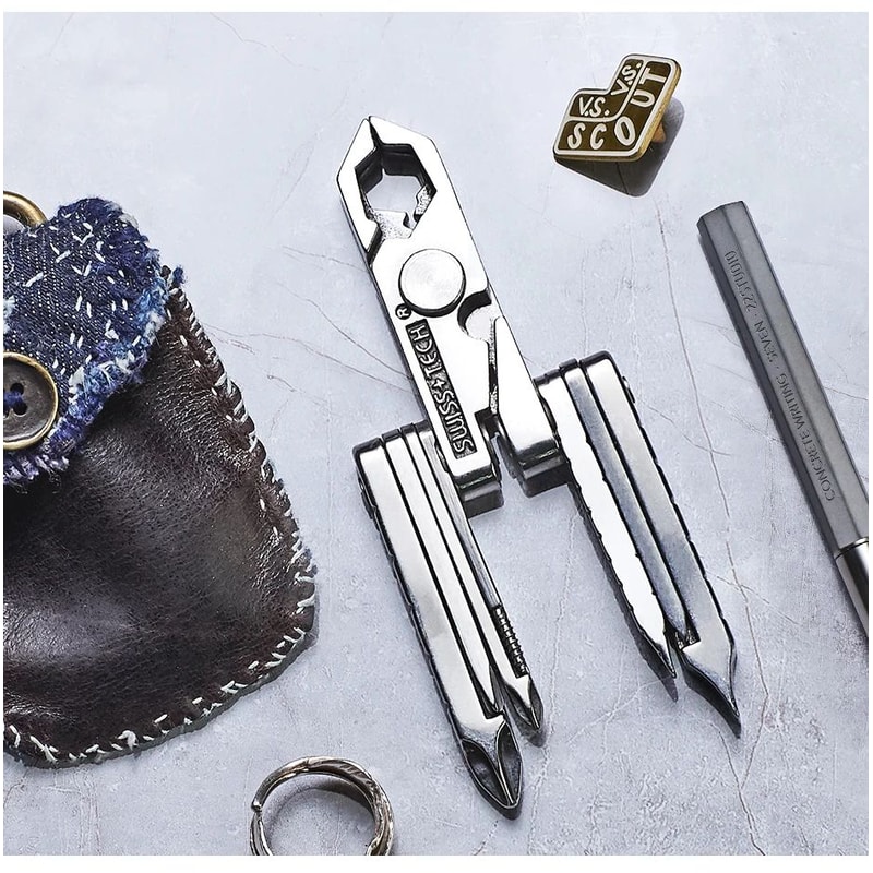 SWISS TECH 19in1 Multitool Pliers Compact EDC Pocket Tool For Camping Cycling Everyday Repairs 4