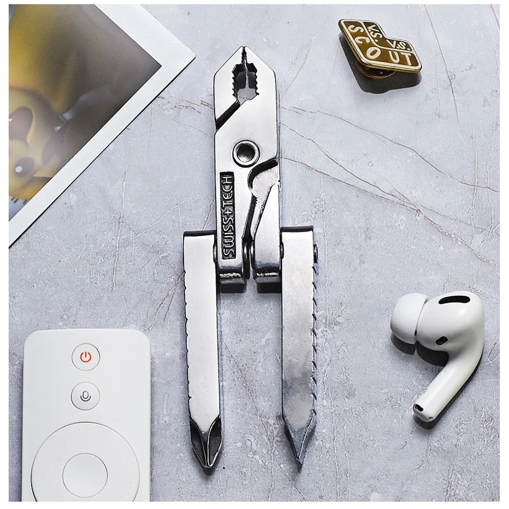 SWISS TECH 19in1 Multitool Pliers Compact EDC Pocket Tool For Camping Cycling Everyday Repairs 5