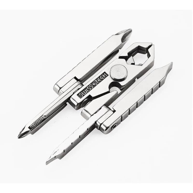 SWISS TECH 19in1 Multitool Pliers Compact EDC Pocket Tool For Camping Cycling Everyday Repairs 9
