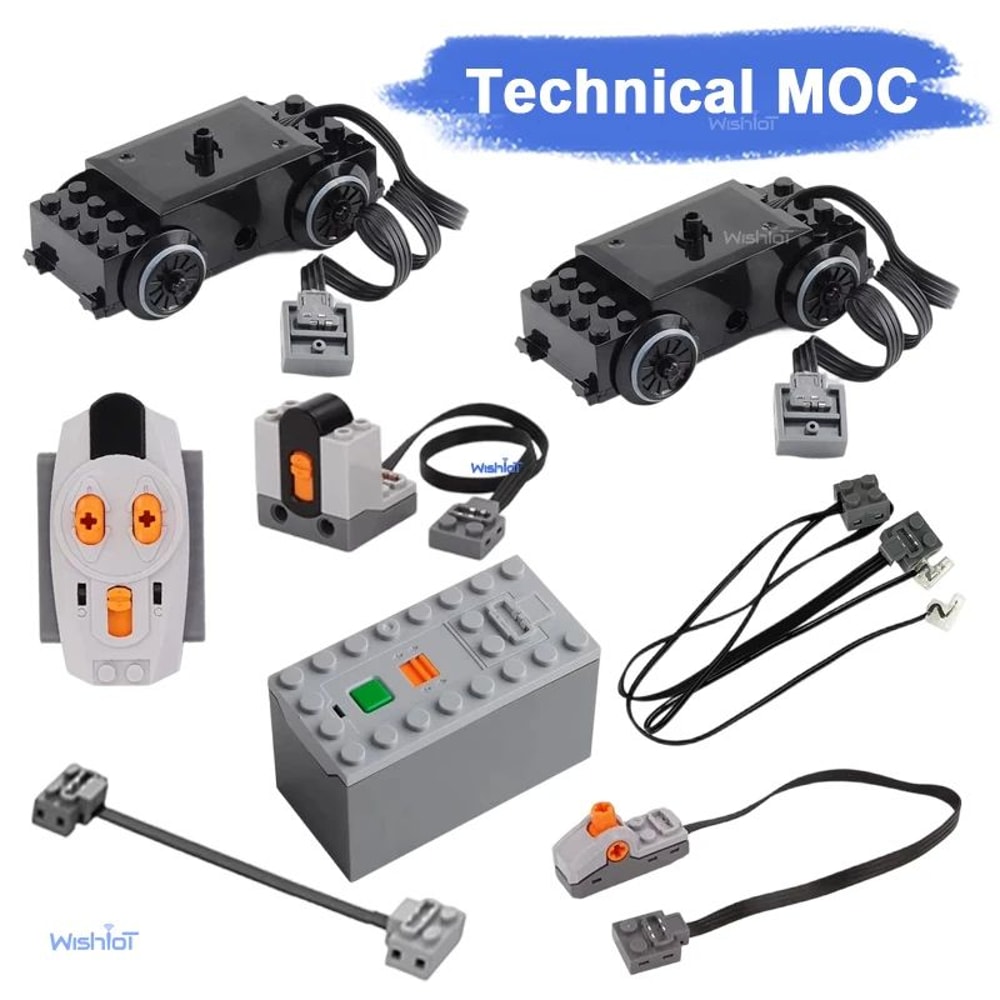 88002 Train Motor Power Functions Set MOC HighTech Building Blocks Control Battery Kit 0