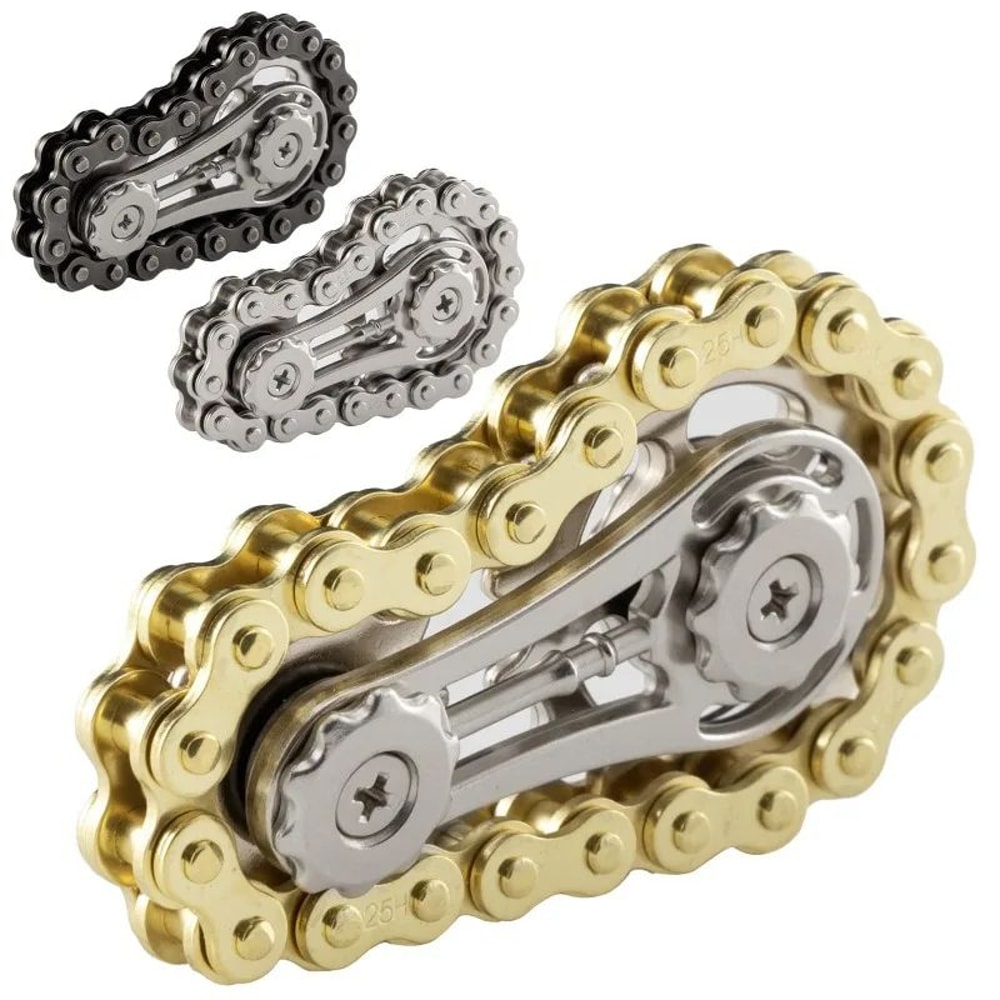 Metal Bike Gear Fidget Toy Chain Sprocket Anxiety Relief Toy For Focus Sensory Play 3