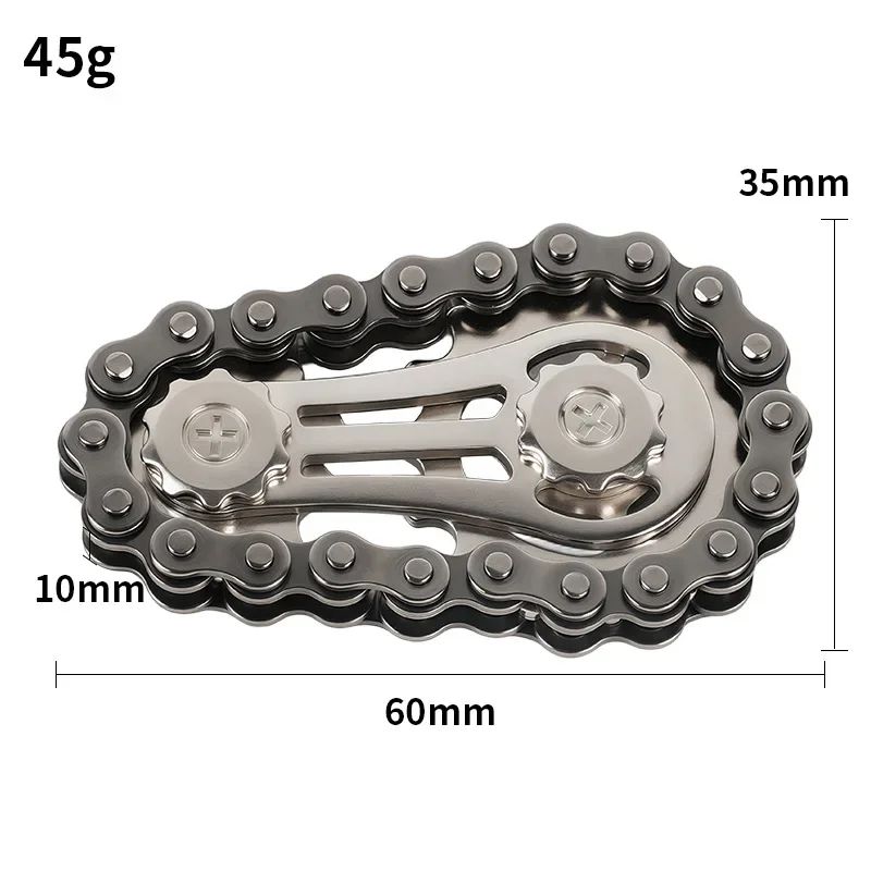 Metal Bike Gear Fidget Toy Chain Sprocket Anxiety Relief Toy For Focus Sensory Play 5