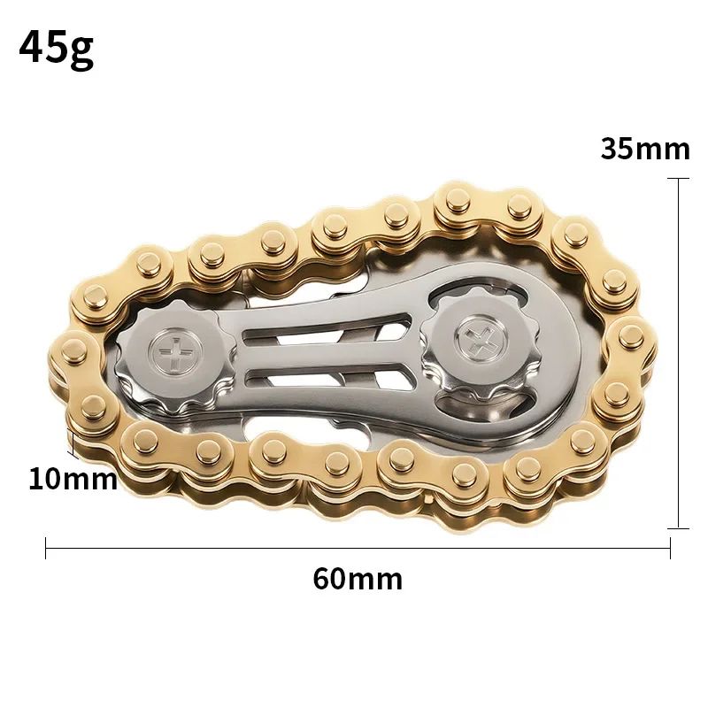 Metal Bike Gear Fidget Toy Chain Sprocket Anxiety Relief Toy For Focus Sensory Play 6