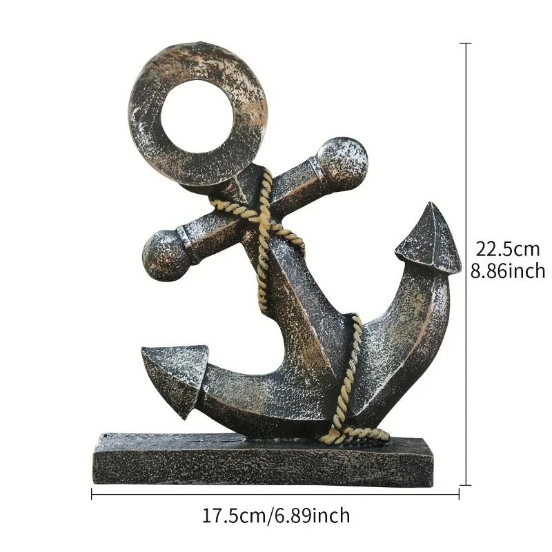 Vintage Resin Ship Anchor Decor Nautical Antique Style Tabletop Sculpture 6