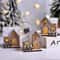 LED Wooden Christmas House Decoration Luminous Cabin Ornament For Tree Tabletop 0