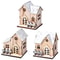 LED Wooden Christmas House Decoration Luminous Cabin Ornament For Tree Tabletop 3