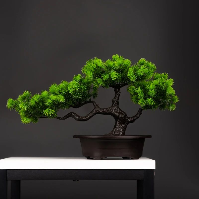 27cm Artificial Pine Bonsai Tree Realistic Faux Plant For Desktop Home Decor 0