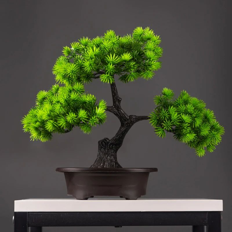 27cm Artificial Pine Bonsai Tree Realistic Faux Plant For Desktop Home Decor 1
