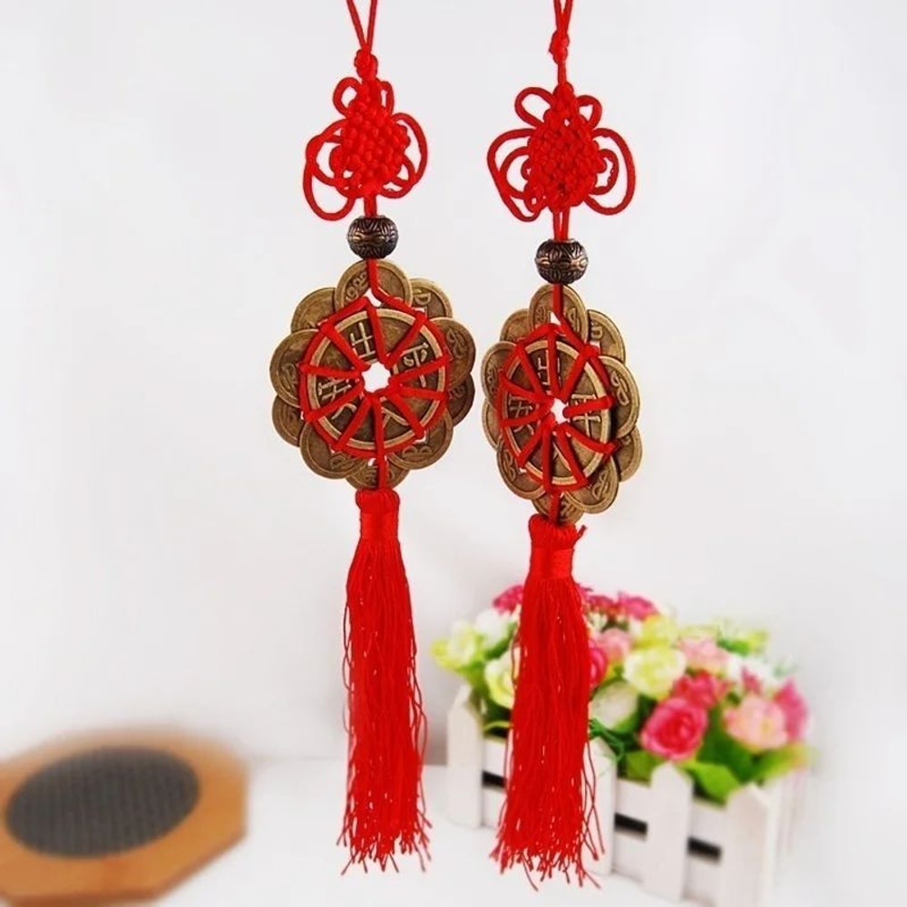 Ancient Chinese Feng Shui Coins Charm Lucky Prosperity Wall Hanging Decor 0
