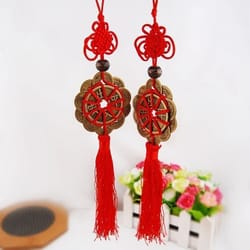 ancient chinese feng shui coins charm – lucky prosperity wall hanging decor