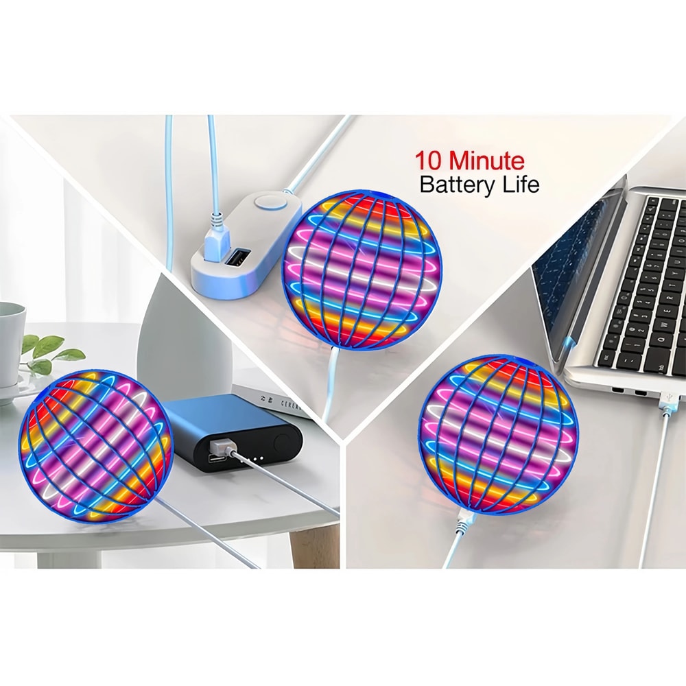 LED Flying Ball Drone Toy Magic Hover Boomerang Spinner For Kids Family Fun 4