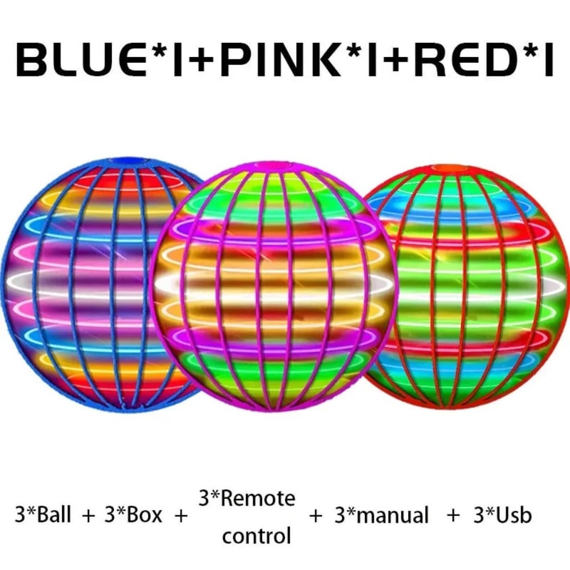 LED Flying Ball Drone Toy Magic Hover Boomerang Spinner For Kids Family Fun 10
