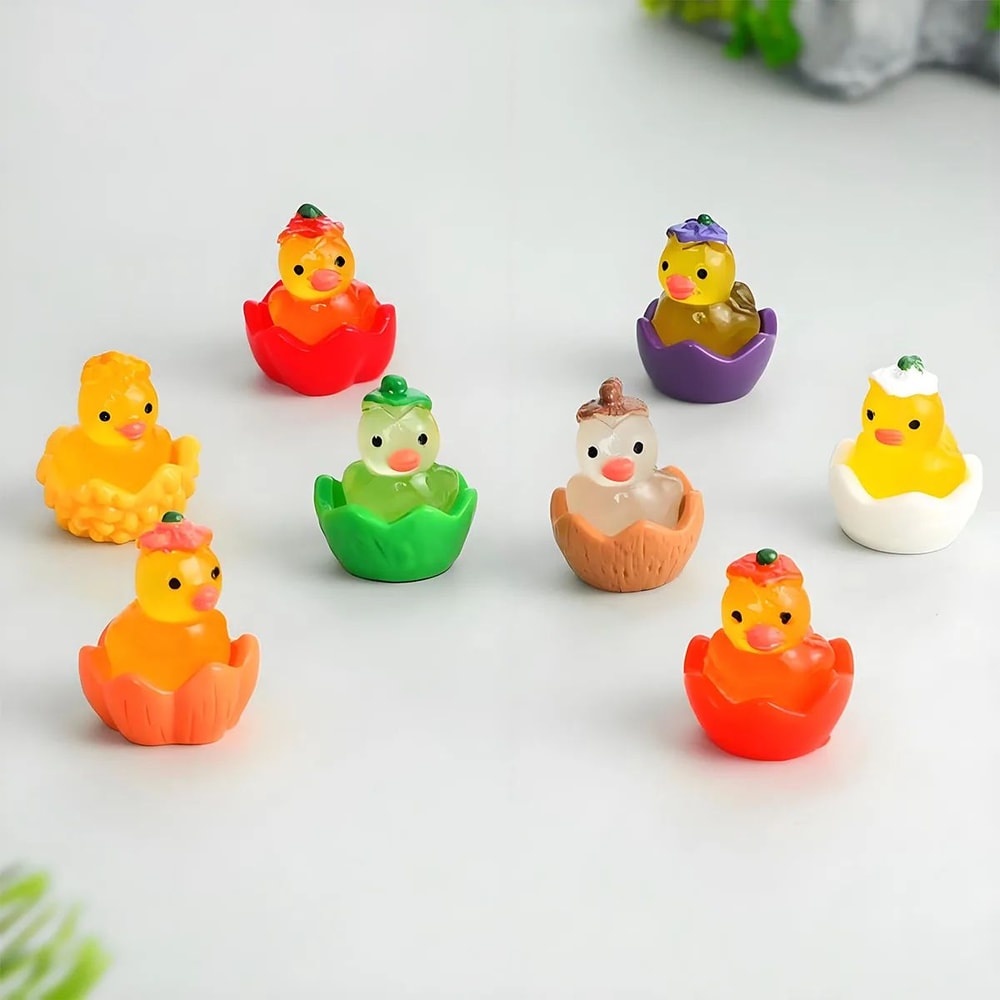 GlowintheDark Mini Duck Garden Decor Luminous Resin Animal Figurines For Fairy Gardens Potted Pla 4
