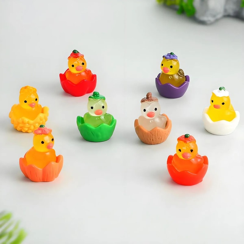 GlowintheDark Mini Duck Garden Decor Luminous Resin Animal Figurines For Fairy Gardens Potted Pla 4