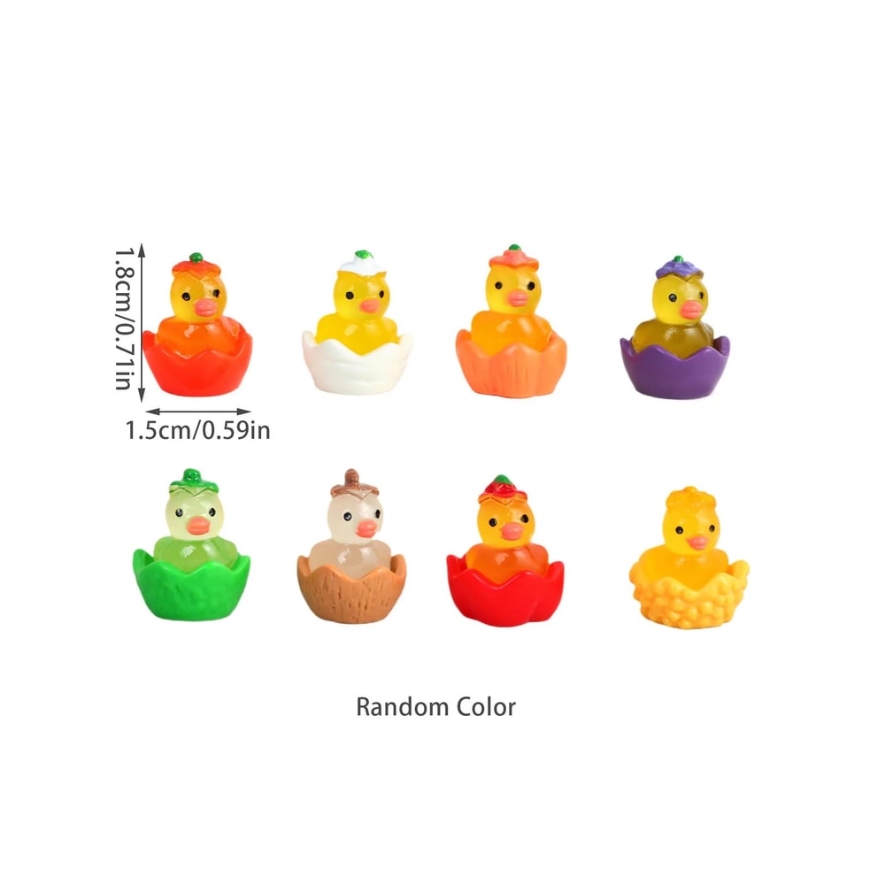 GlowintheDark Mini Duck Garden Decor Luminous Resin Animal Figurines For Fairy Gardens Potted Pla 5