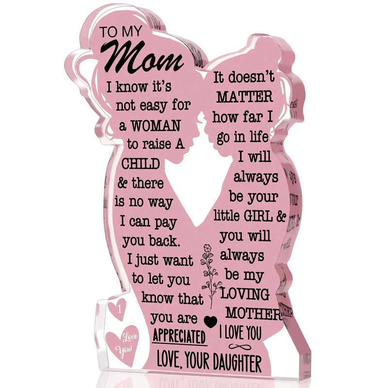 Best Mom Ever Acrylic Plaque Heartfelt Mother Day Gift From Daughter 0