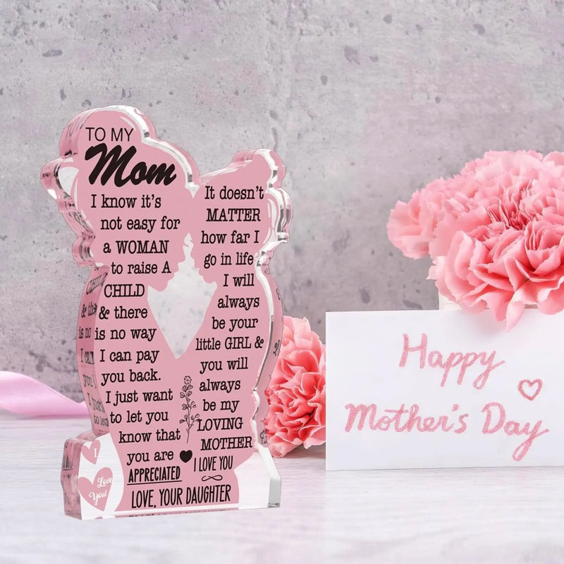 Best Mom Ever Acrylic Plaque Heartfelt Mother Day Gift From Daughter 1