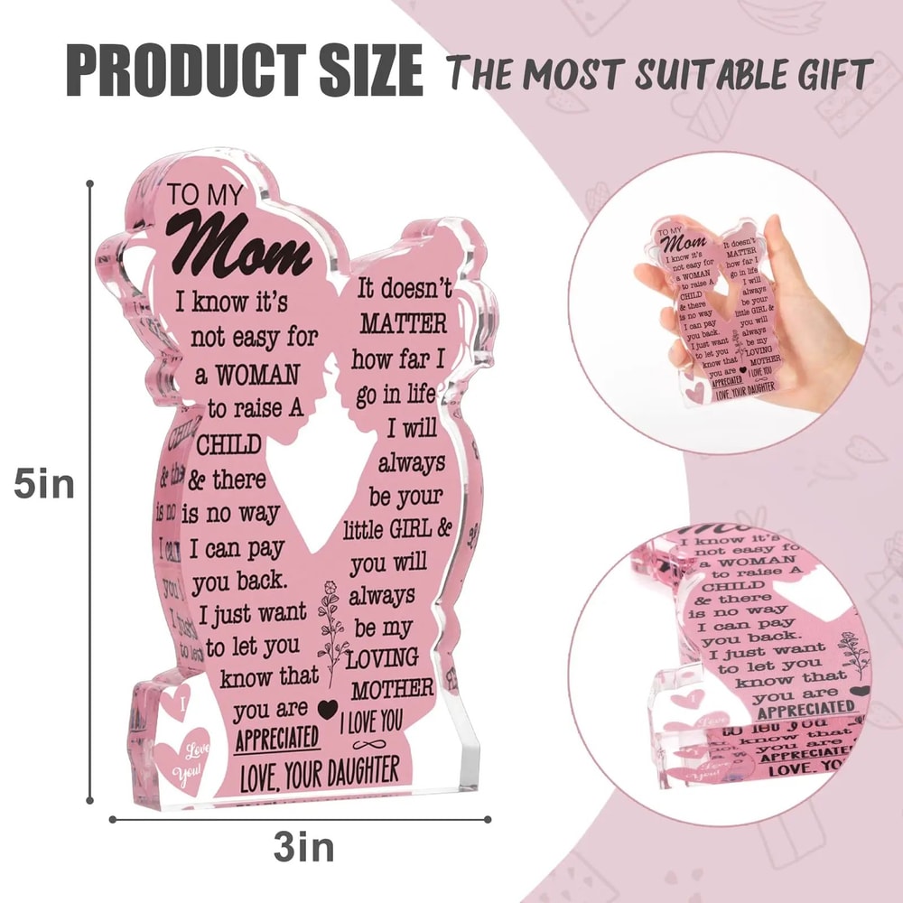 Best Mom Ever Acrylic Plaque Heartfelt Mother Day Gift From Daughter 3