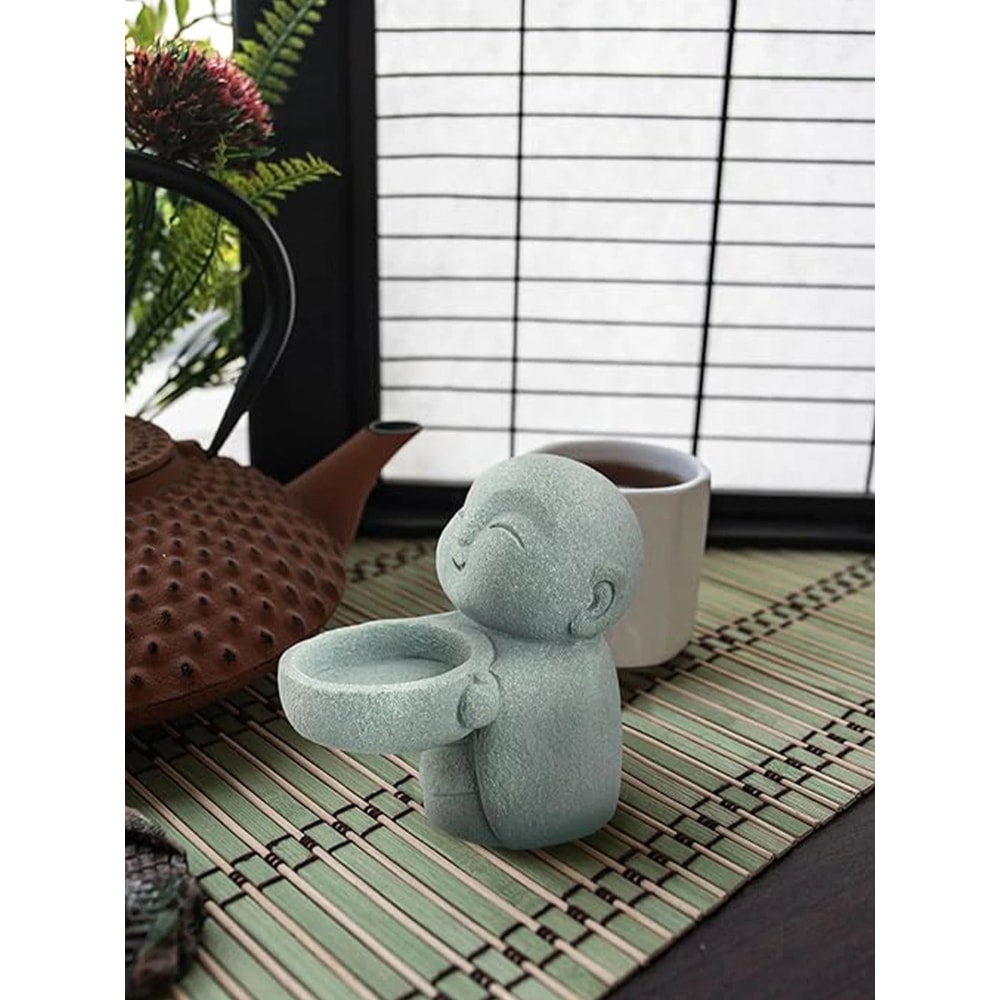 Little Monk Candle Holder Retro Resin Candle Stand For Home Decor 4