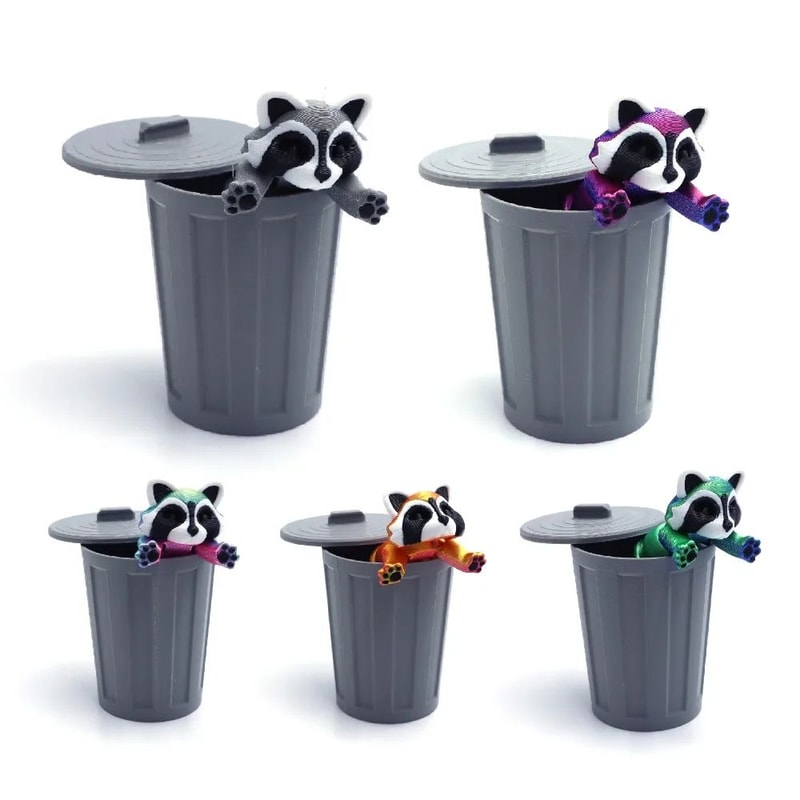 3D Printed Articulated Raccoon Toy Movable Fidget Desk Decor 2