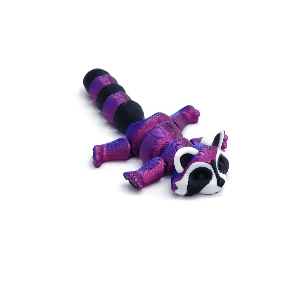 3D Printed Articulated Raccoon Toy Movable Fidget Desk Decor 5