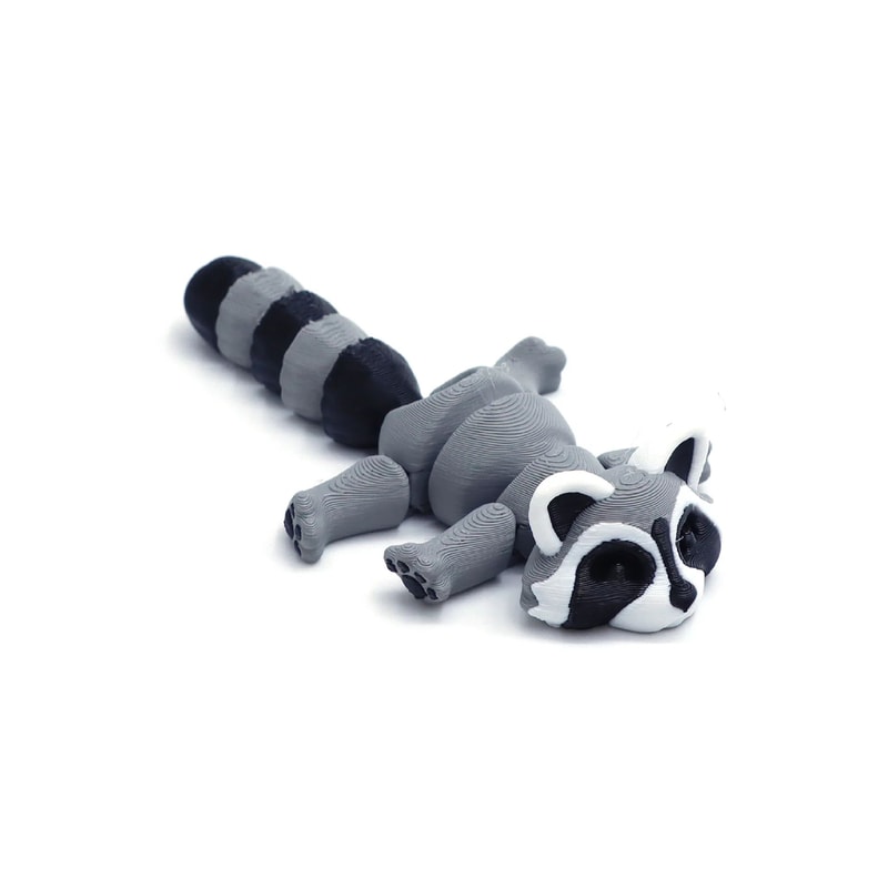 3D Printed Articulated Raccoon Toy Movable Fidget Desk Decor 10