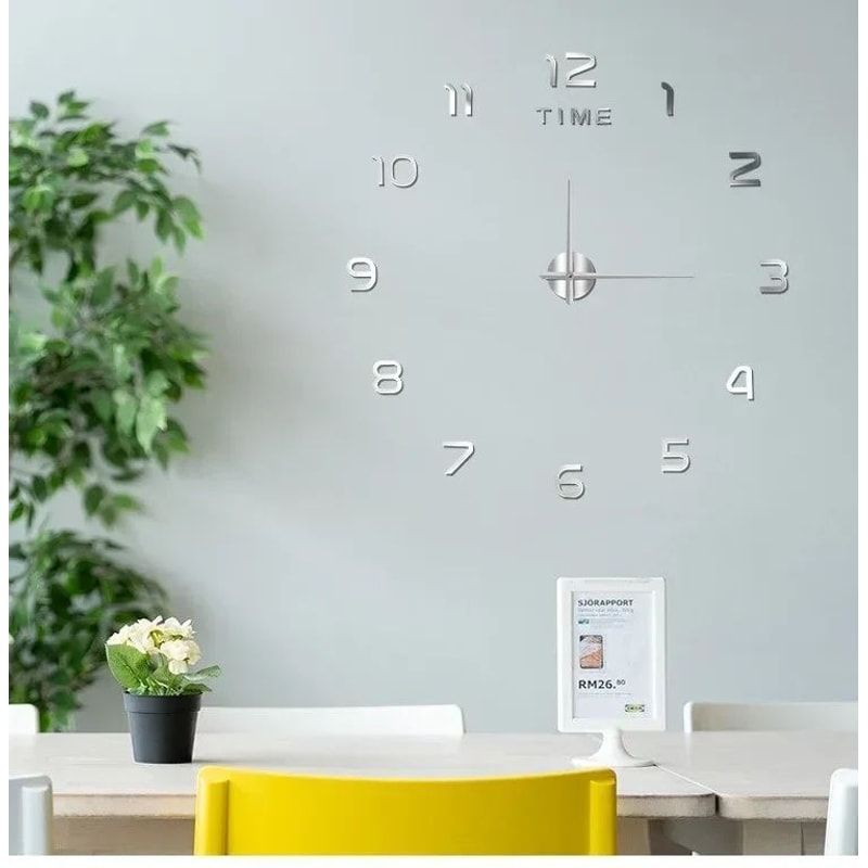 Glow In The Dark Silent Wall Clock Modern DIY Luminous Home Decor 9