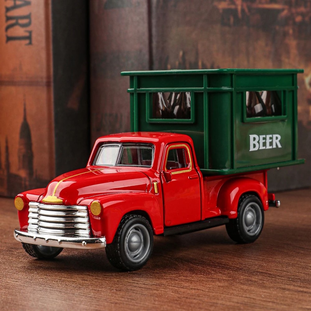 Mini Pickup Truck Beer Crate Decor Set Creative Vintage Tabletop Display 2 Pieces 0