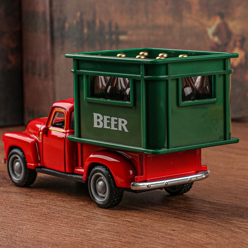 Mini Pickup Truck Beer Crate Decor Set Creative Vintage Tabletop Display 2 Pieces 3