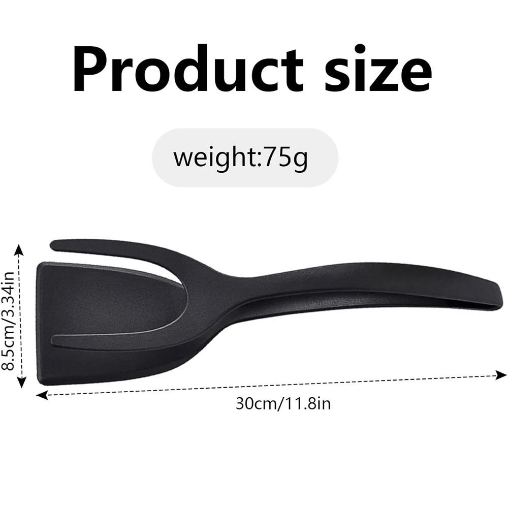 2in1 Grip Flip Spatula Tongs NonStick Egg Pancake Turner 2