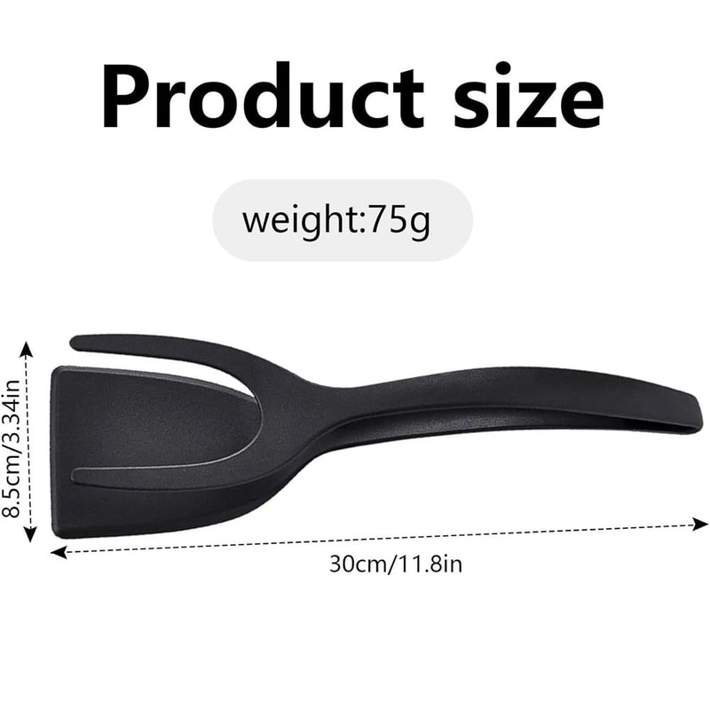 2in1 Grip Flip Spatula Tongs NonStick Egg Pancake Turner 2