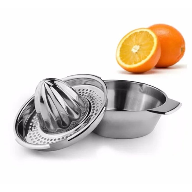 LMETJMA Stainless Steel Lemon Squeezer Manual Citrus Juicer Reamer Cup 4