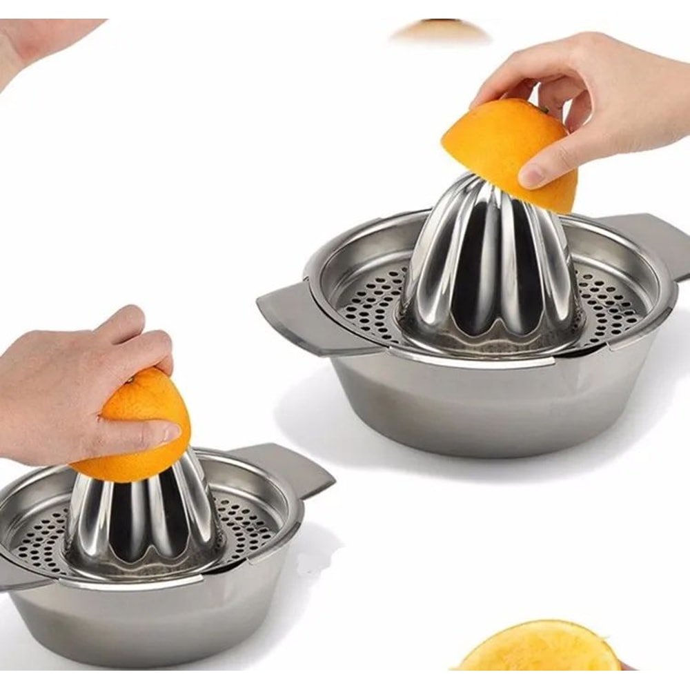 LMETJMA Stainless Steel Lemon Squeezer Manual Citrus Juicer Reamer Cup 6