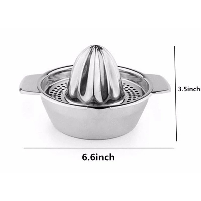 LMETJMA Stainless Steel Lemon Squeezer Manual Citrus Juicer Reamer Cup 7