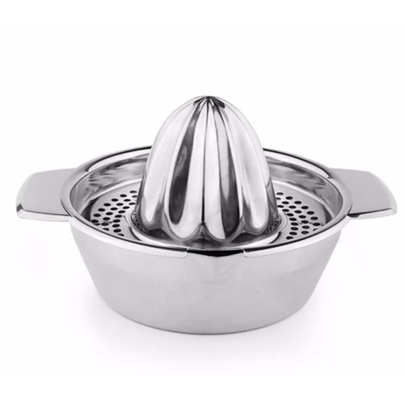 LMETJMA Stainless Steel Lemon Squeezer Manual Citrus Juicer Reamer Cup 9