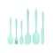 6 Piece Silicone Spatula Set AllinOne Baking Frosting Tools Kit 7