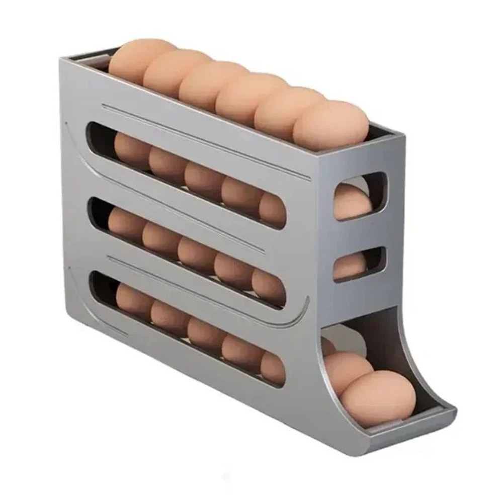 4 Layer Automatic Rolling Egg Holder Refrigerator Egg Storage Organizer 3