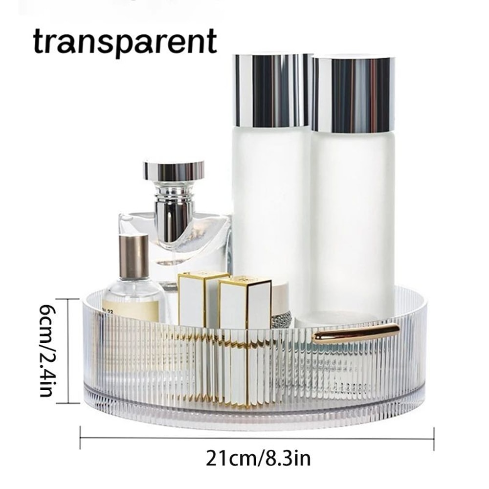 360 Rotating Cosmetic Storage Organizer Large Capacity Transparent Makeup Turntable 7