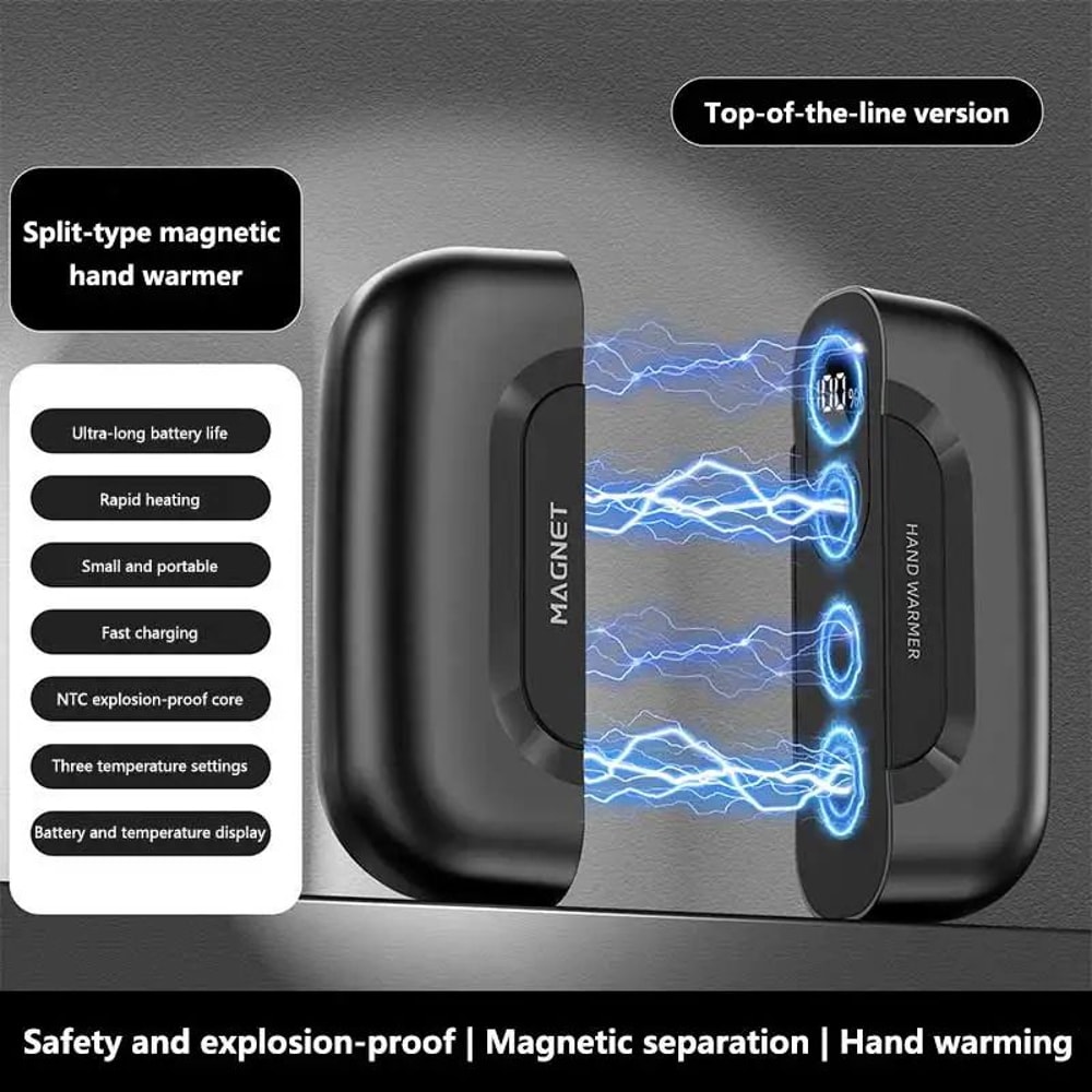WarmCharge 2in1 Magnetic Hand Warmer Power Bank 60000mAh Portable Rechargeable Heater 6