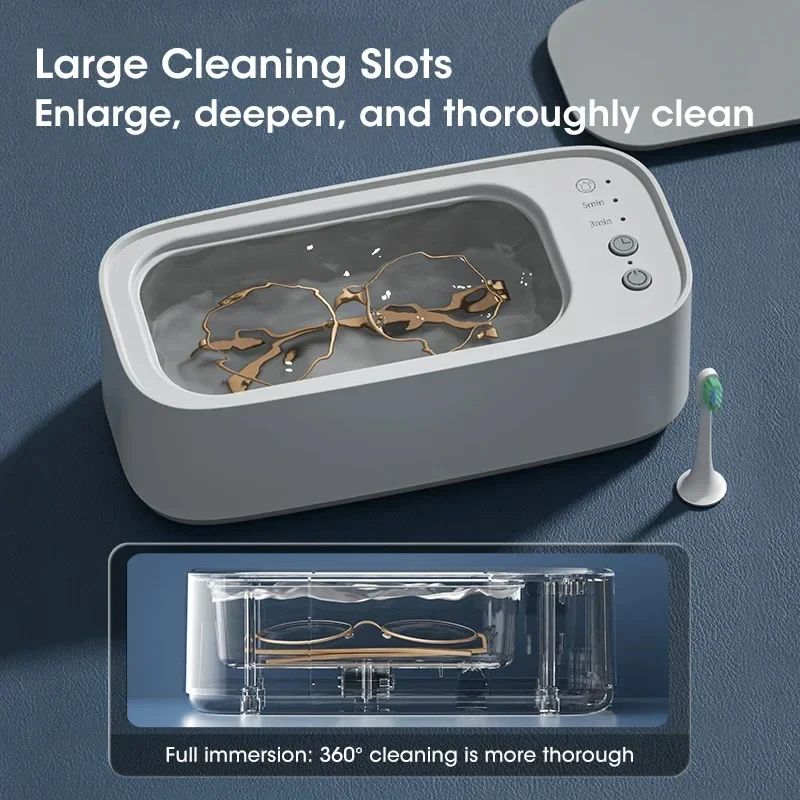 Mini Ultrasonic Cleaning Machine HighFrequency Ultrasonic Cleaner For Glasses Jewelry 3