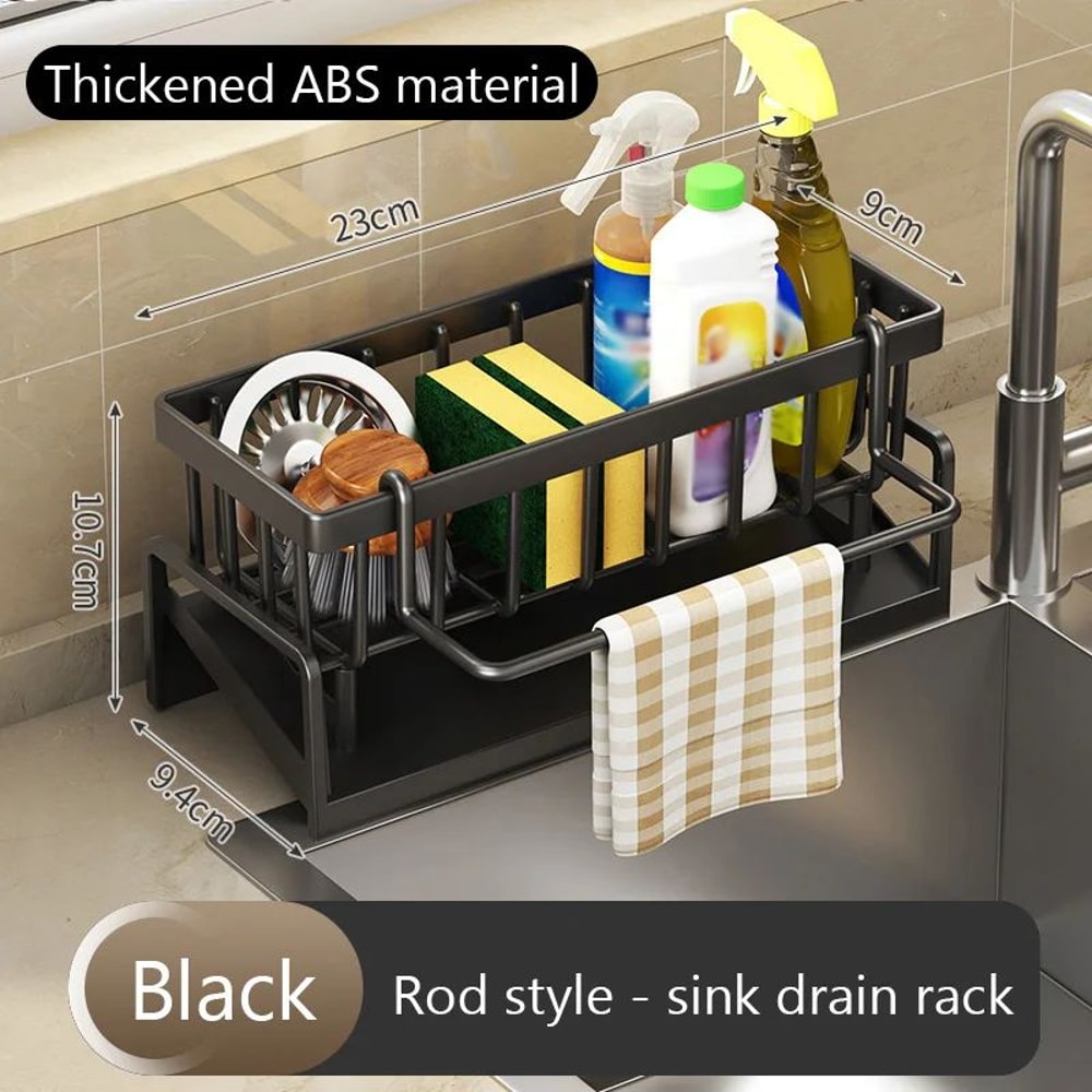 Multifunction Kitchen Sink Organizer With Drain Rack Sponge Holder 2